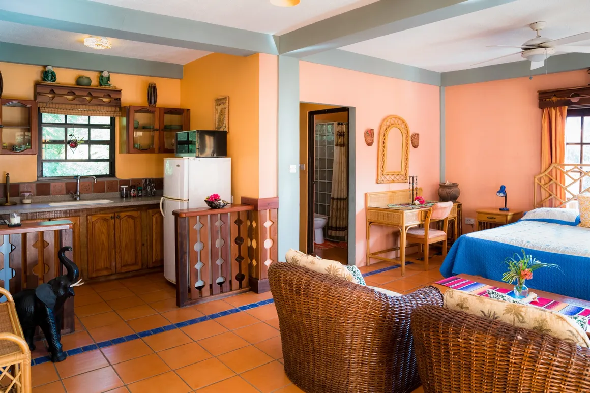 Villa interior with kitchenette